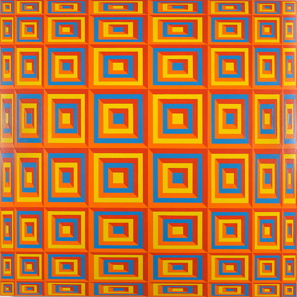 Untitled (yellow 116, orange 1505,  red 179, blue 2925)