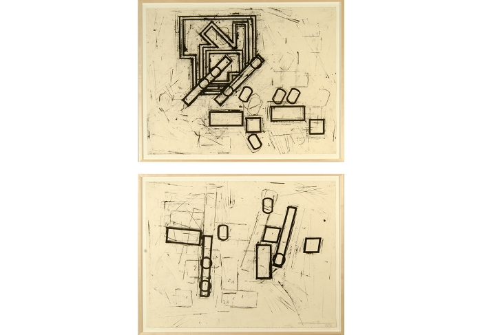 Barry Le Va Study for Sculpture in Two Parts. Dissected Situations Arrangements According to Function. (Diagnostics) Variation 5