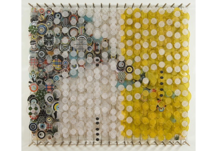 Jacob Hashimoto Submerged Yellow Rectangle